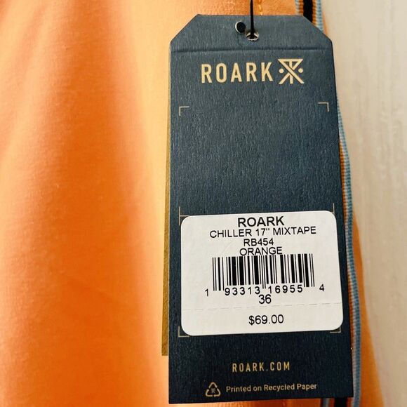 Roark Chiller Mixtape 17” Boardshorts Orange Men's 36 Swim Trunks Shorts RB454 - Picture 8 of 11